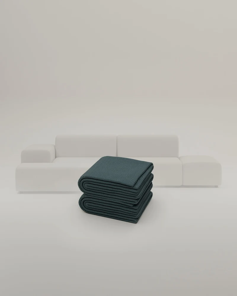 Outlet - Stoffbezug Cord Ocean - Modulares Ecksofa Nina 4-Sitzer Showroom München
