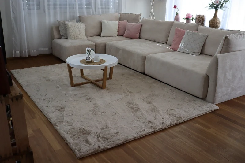 Outlet - Hochflor Teppich Logan 200x300 cm / Creme - Showroom München