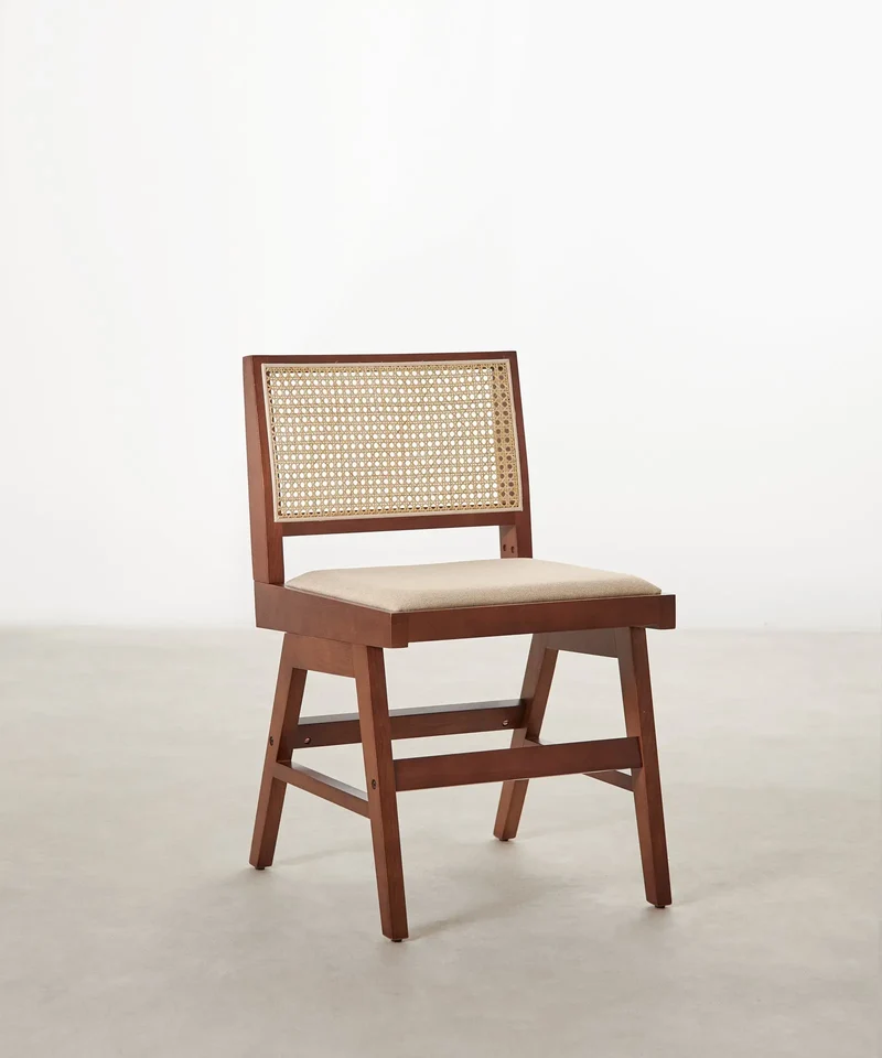 Silla de Comedor en Madera Tapizada Pauline