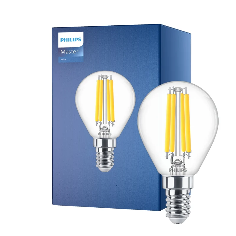 Philips Master Value LED Bulb E14 P45 Clear - 470lm 2700K - Dimmable