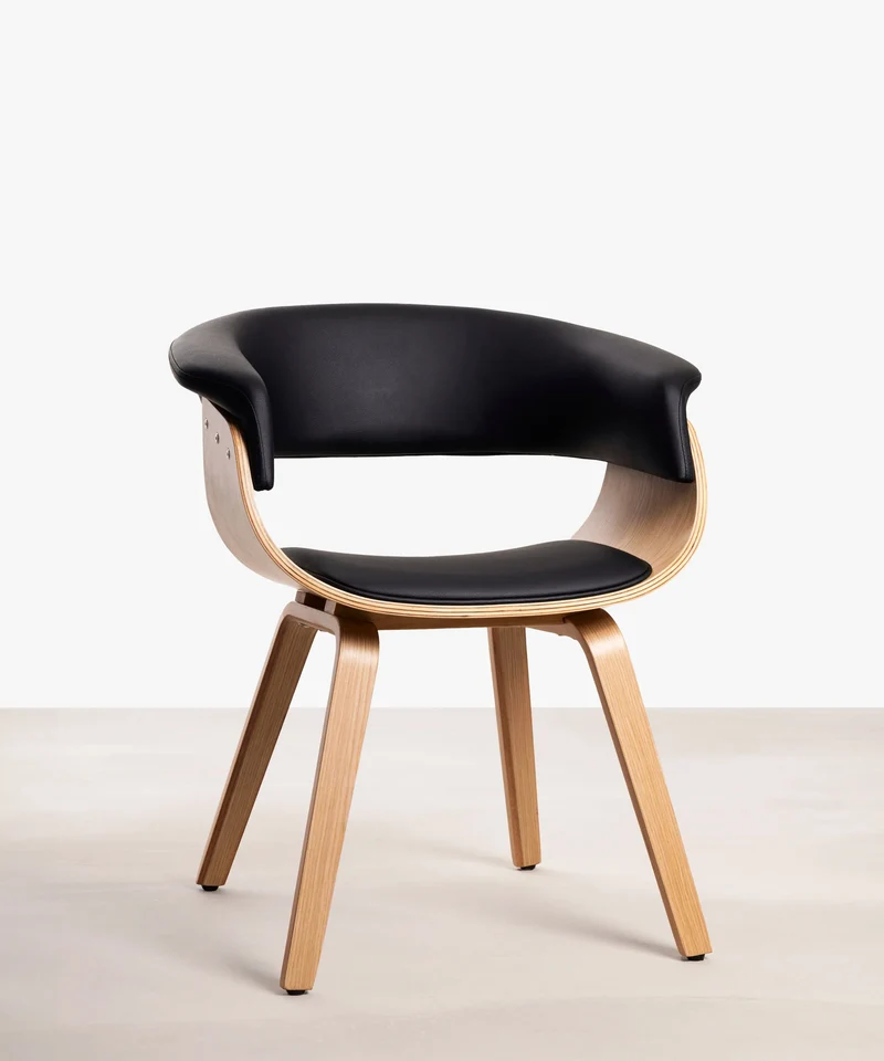 Silla de Comedor en Madera y Polipiel Beckett