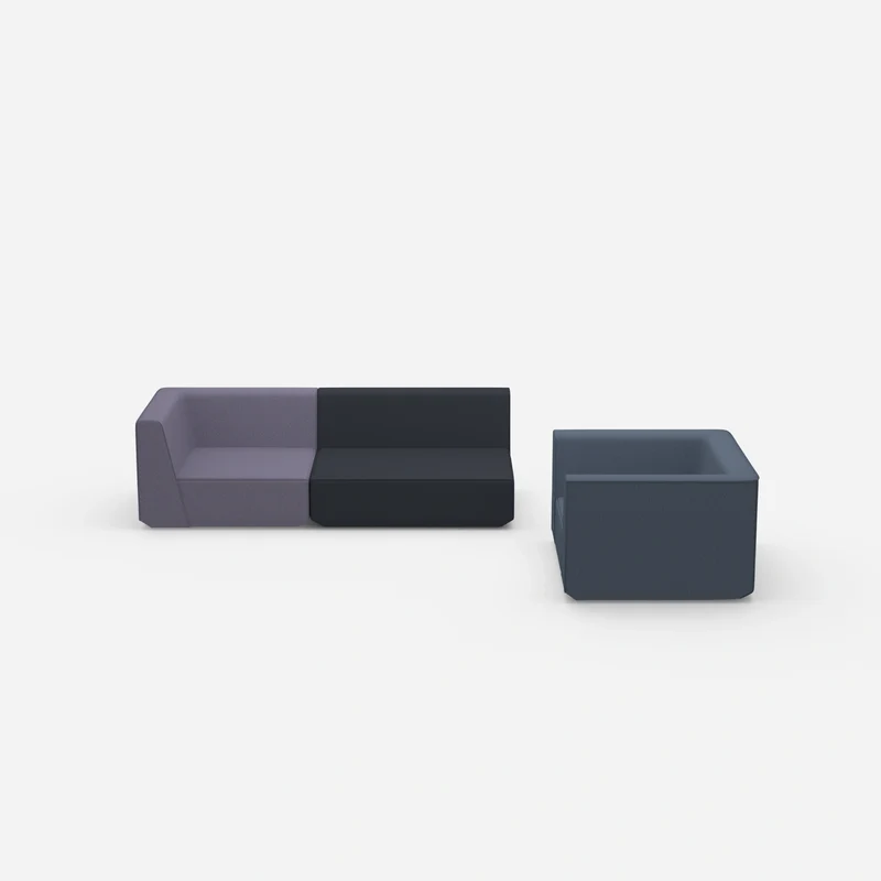 Dreier Sofa mit Sessel