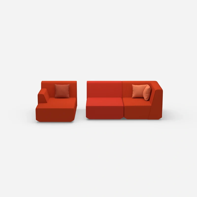 Modulares Sofa für 2 mit Ottomane
