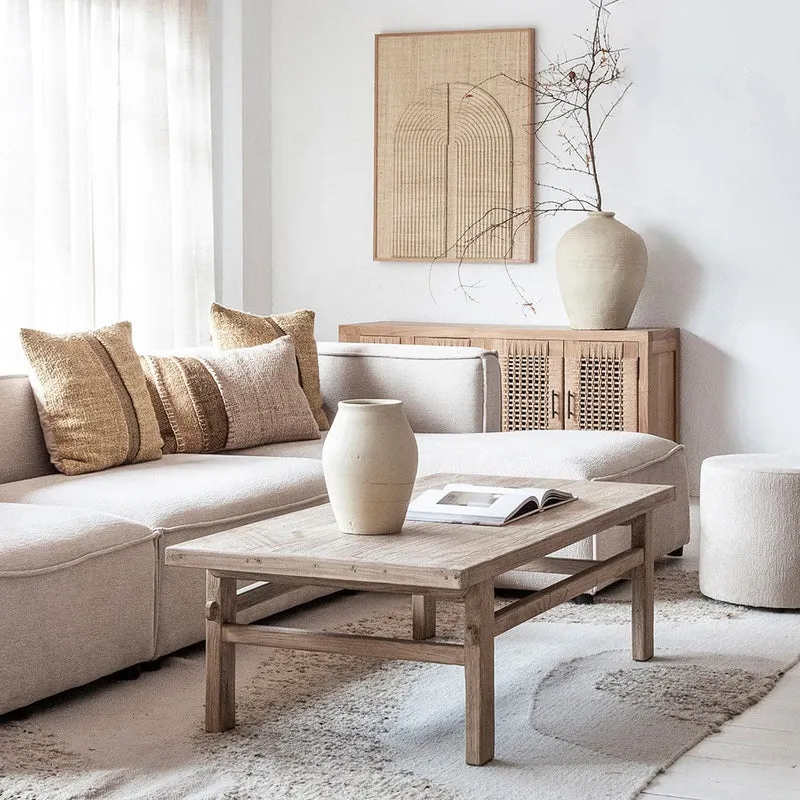 Vintage Elm Wood Coffee Table