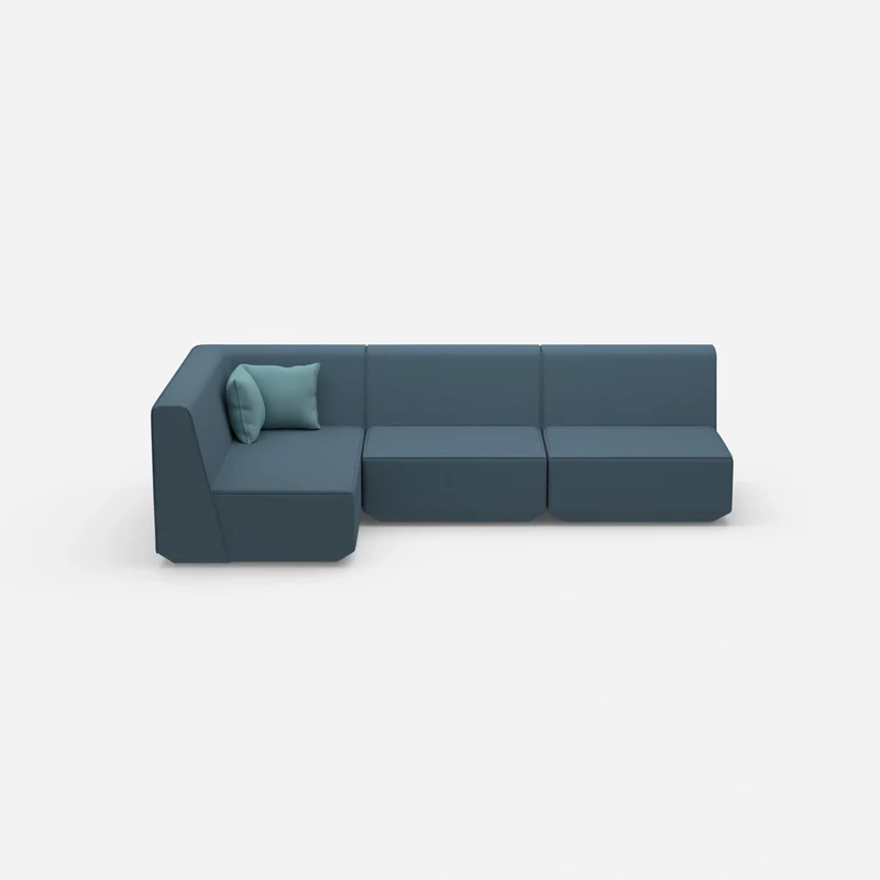 Blaue Eckcouch
