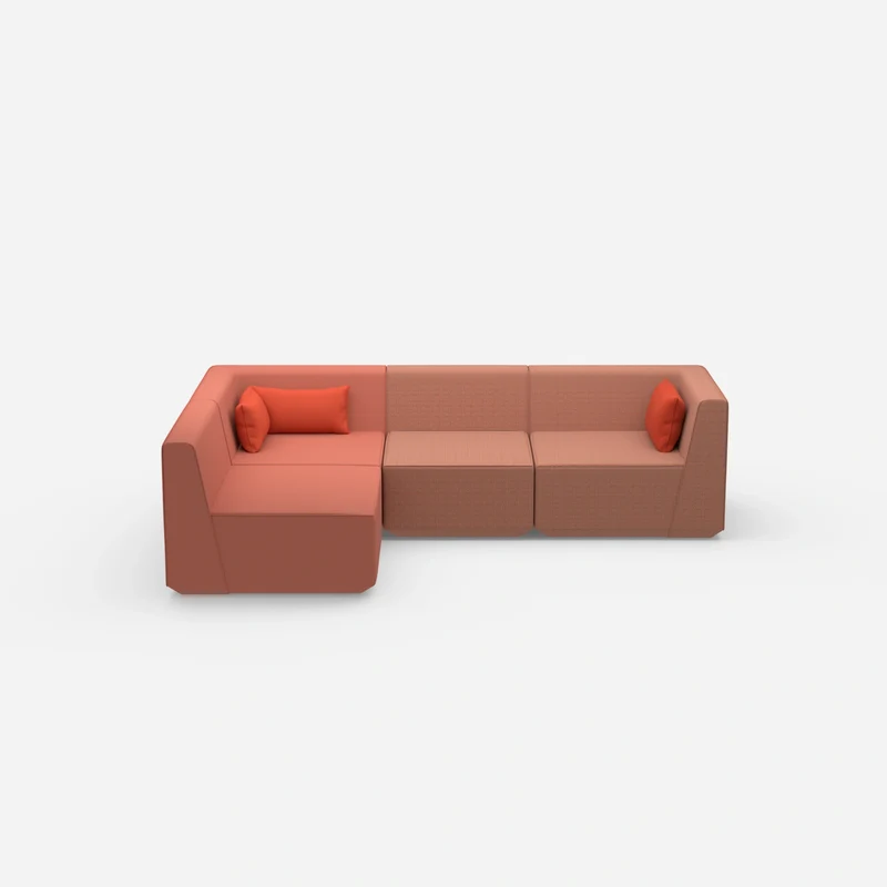 Modulares Sofa als Landschaft in Orange