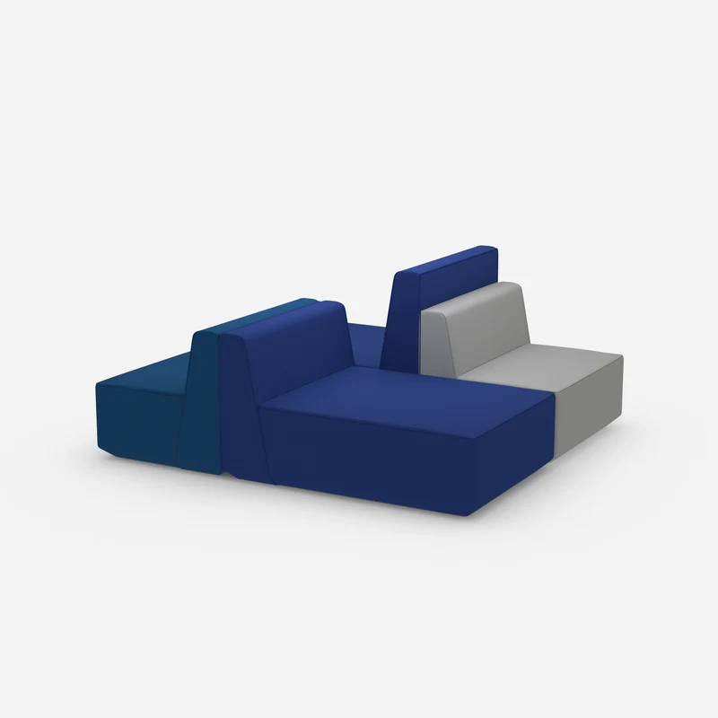 Modulares Sofa in Blau und Grau