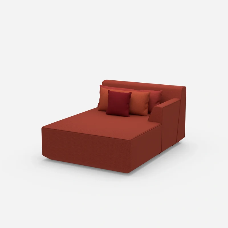 Rote Recamiere 120 cm breit