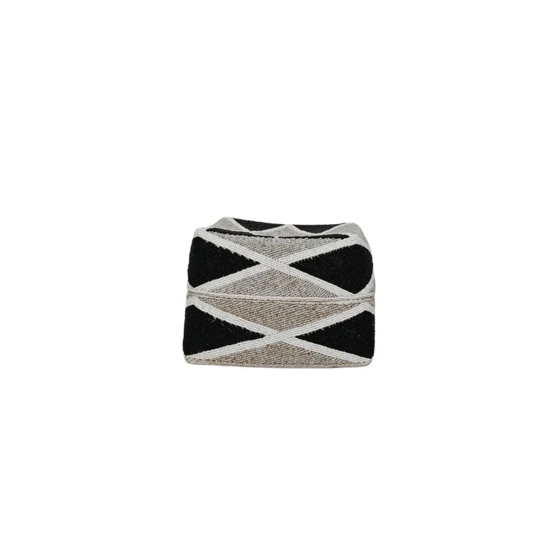 Beaded Basket | Sand/Black 20cm