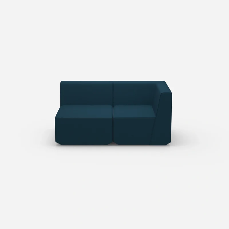 Blaues Zweisitzer Sofa