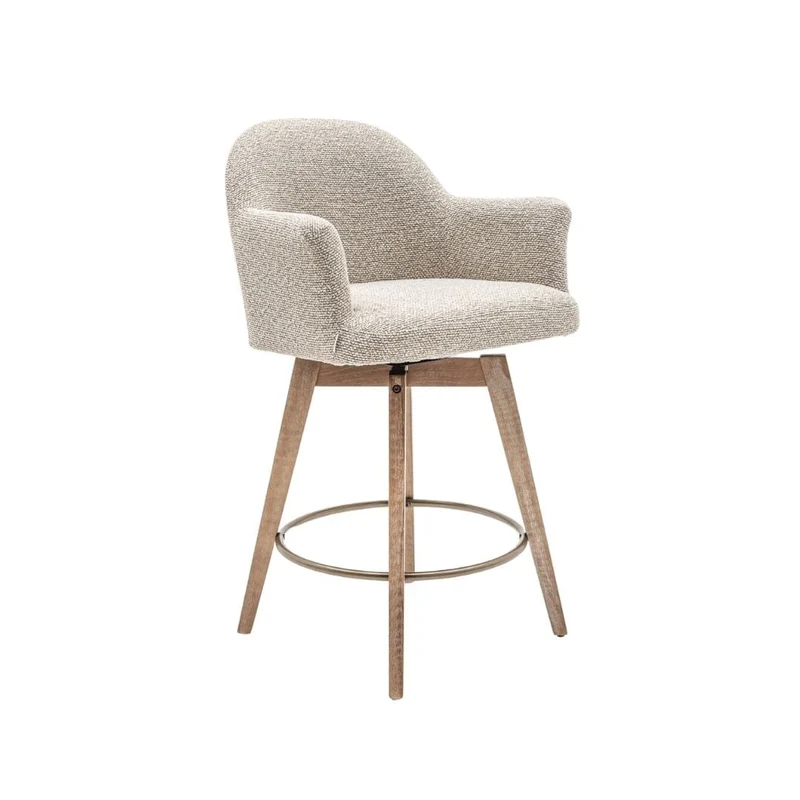 Elira Bar Stool | Sand Bouclé
