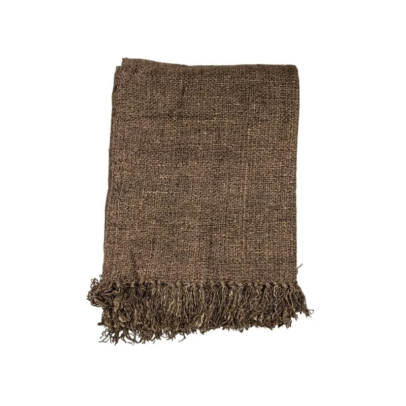Etera Fringed Throw Brown | 130x170