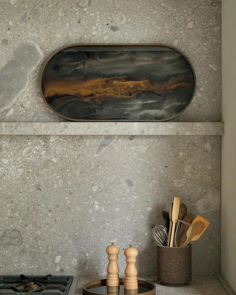 Glasstablett BRONZE ORGANIC Oblong - 71x36