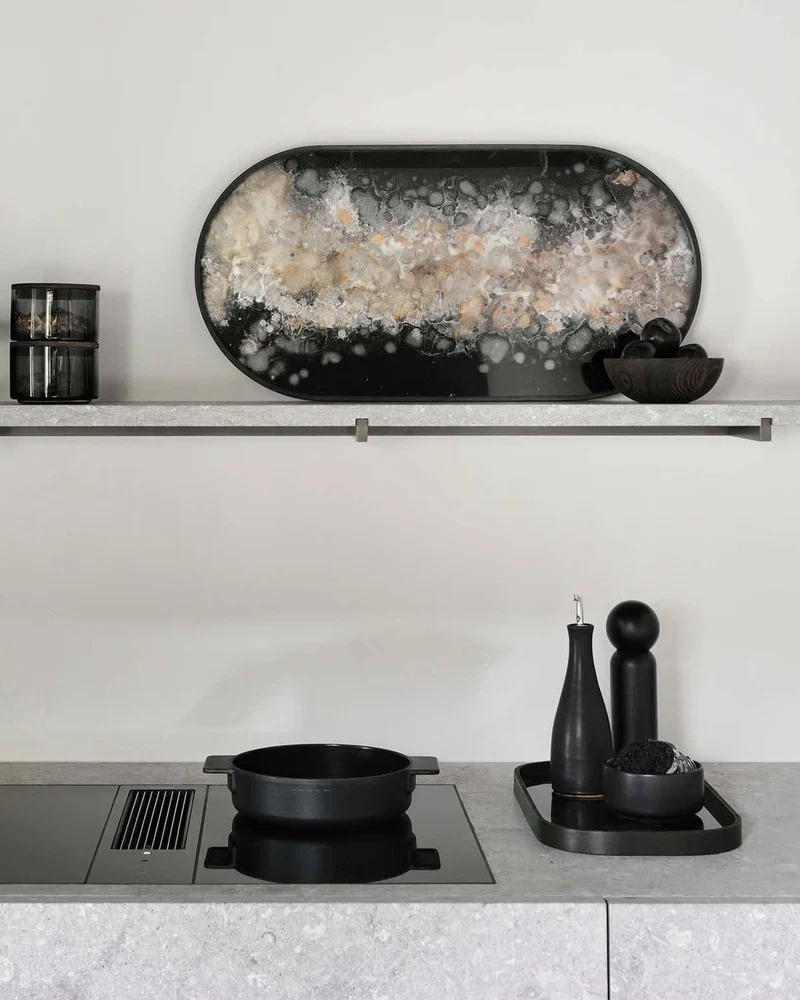 Glastablett CLASSICS Black Organic Oblong - 71x36