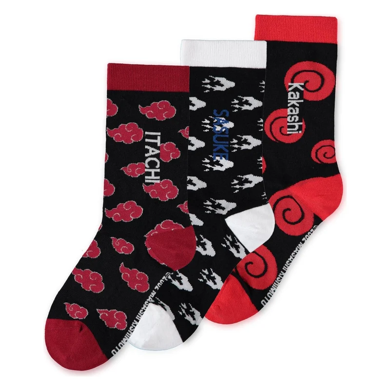 Naruto Socken Sasuke, Kakashi, Itachi 3er-Pack 39-42