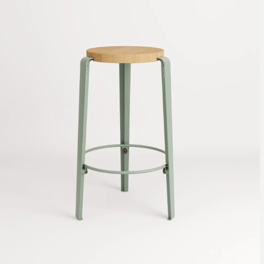 Tiptoe Mi Lou Counter Stool - 66 cm (Solid oak / Eucalyptus Grey / Round) - Second Chance 2