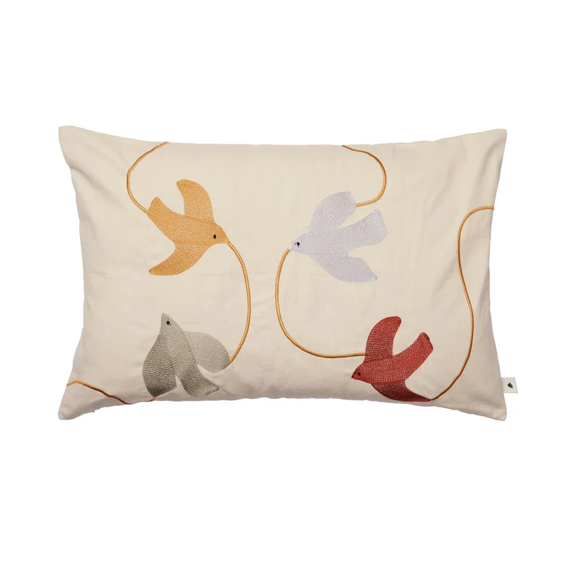 Ferm Living Swif Bird Embroidered Cushion