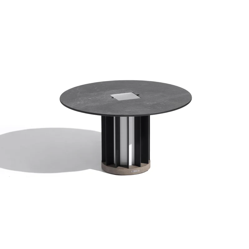 Les Jardins Teckalu Outdoor Coffee Table with Solar Lighting