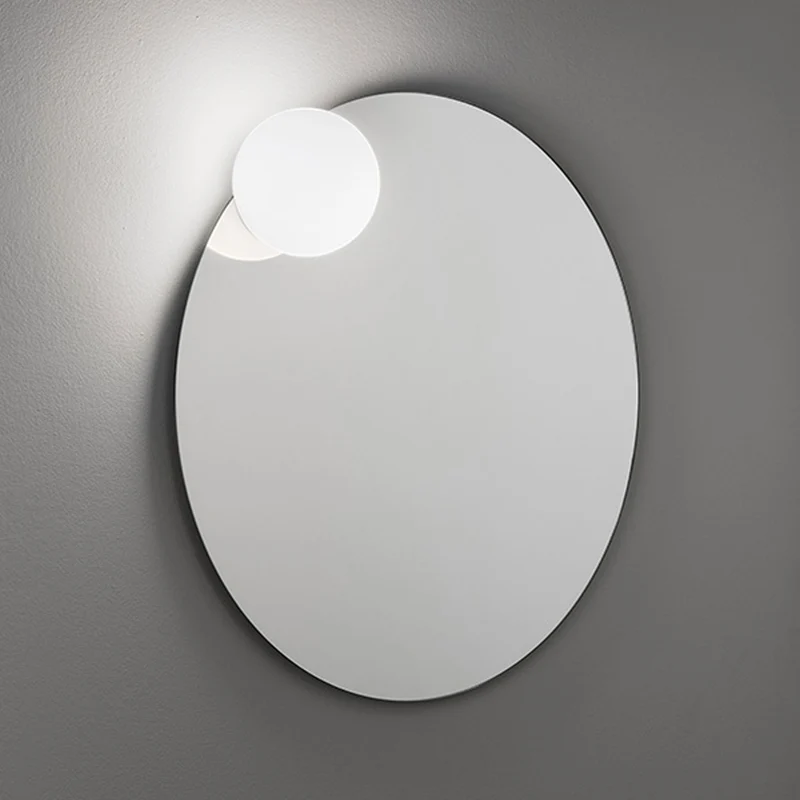 Estiluz Circ Round Mirror with Wall Lamp