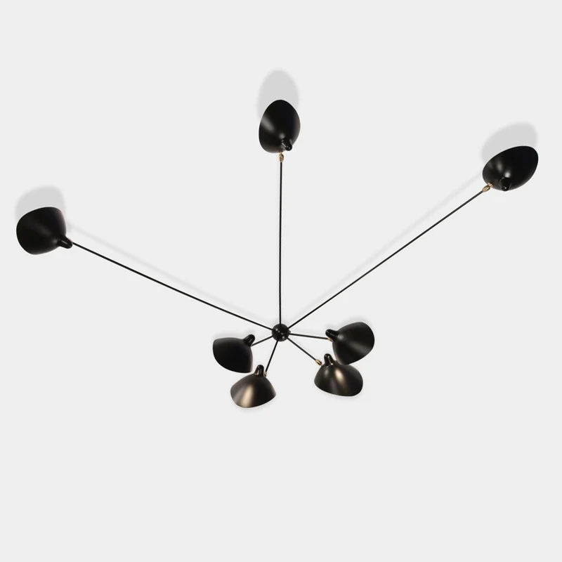 Serge Mouille “Spider” 7 Still Arms Sconce Lamp