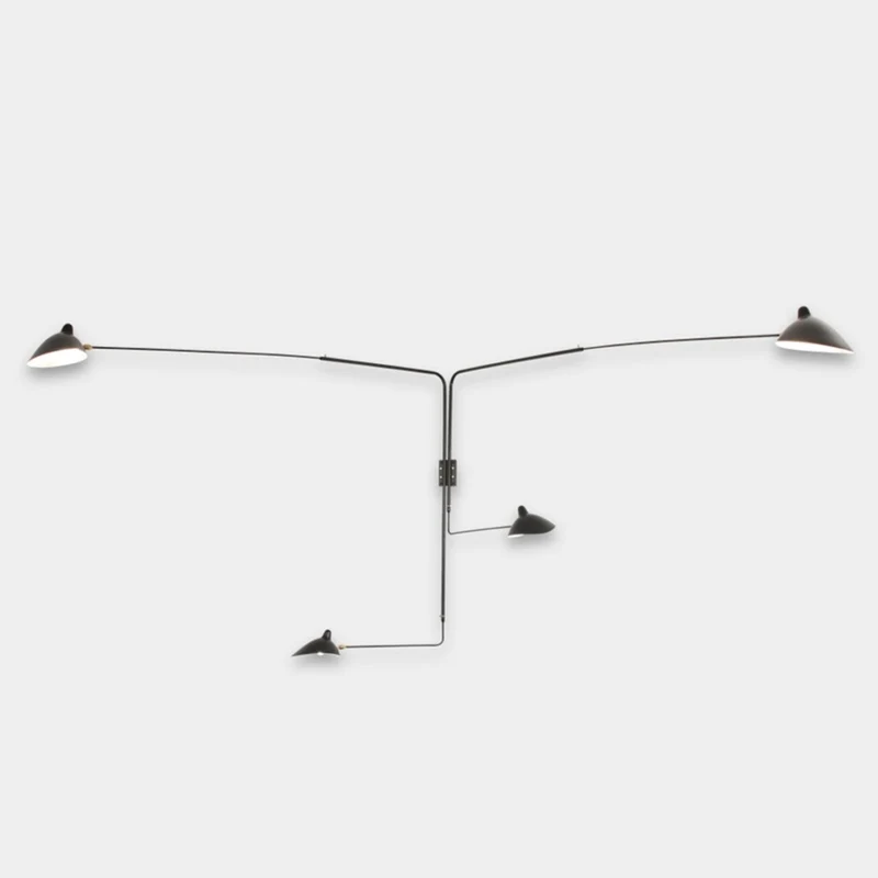 Serge Mouille 4 Rotating Straight Arms Sconce Lamp