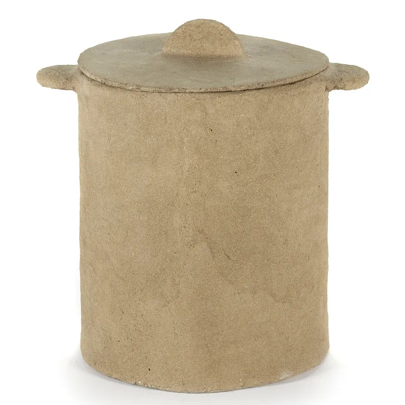 Serax Pot with Lid Brown Papier Maché Earth