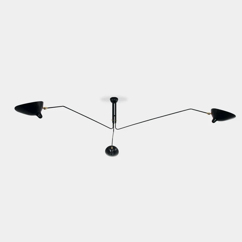 Serge Mouille 3 Rotating Arms Ceiling Lamp