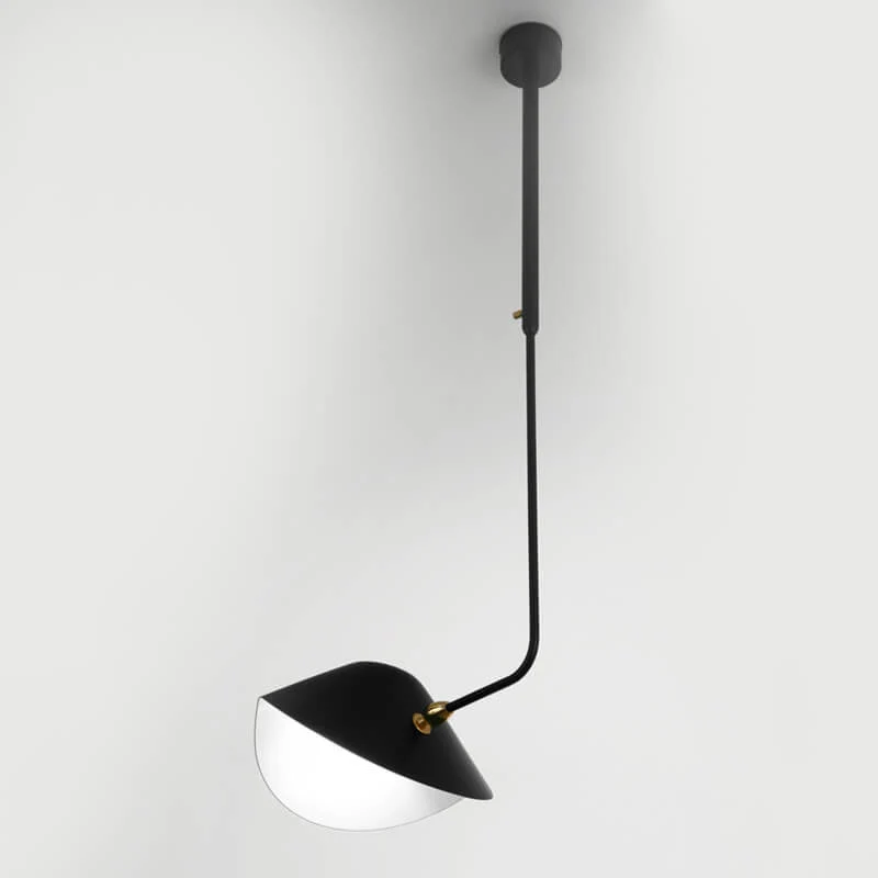 Serge Mouille “Bookshelf” Curved Ceiling Lamp