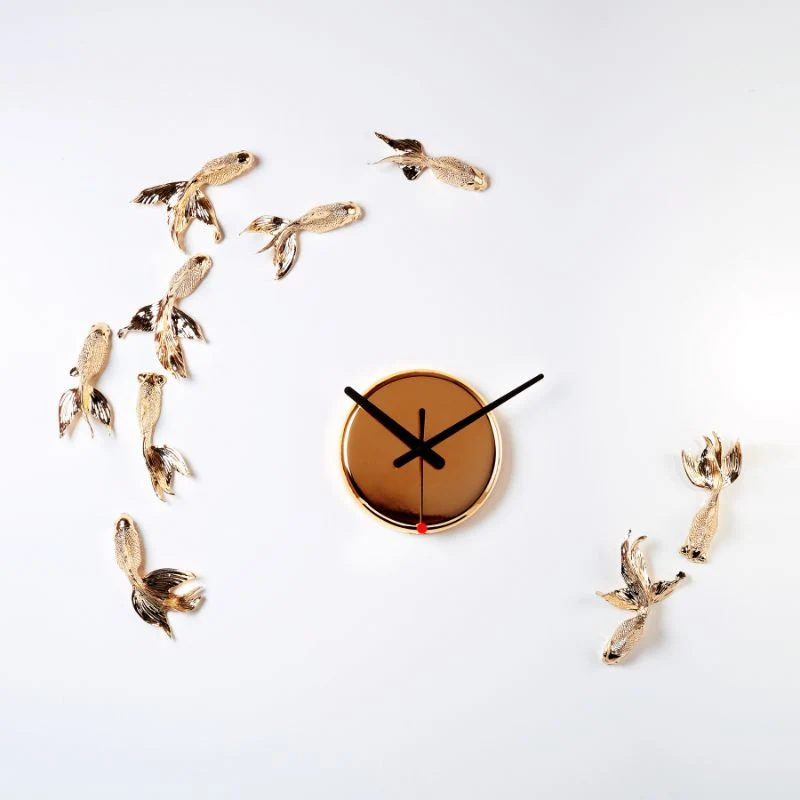 Haoshi Goldfish X Clock - Gold Plated
