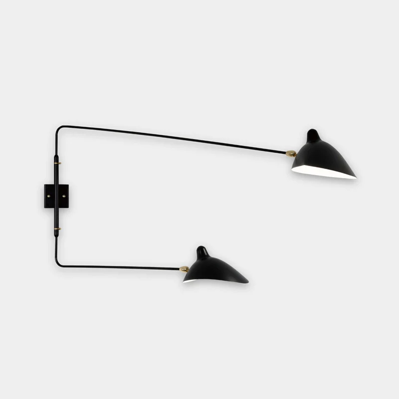 Serge Mouille 2 Rotating Straight Arms Sconce Lamp