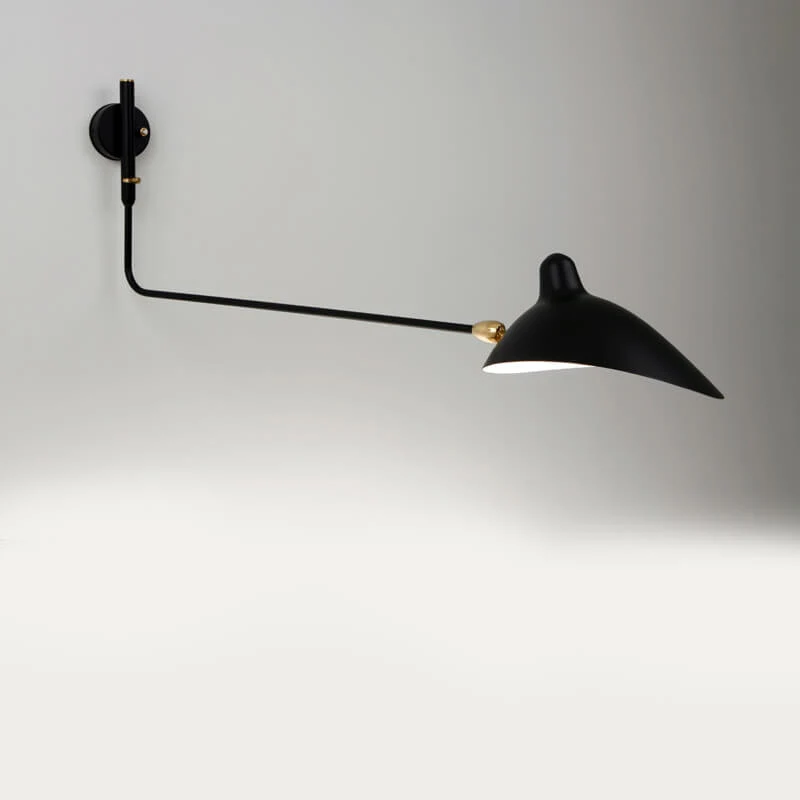 Serge Mouille 1 Rotating Straight Arm Sconce Lamp