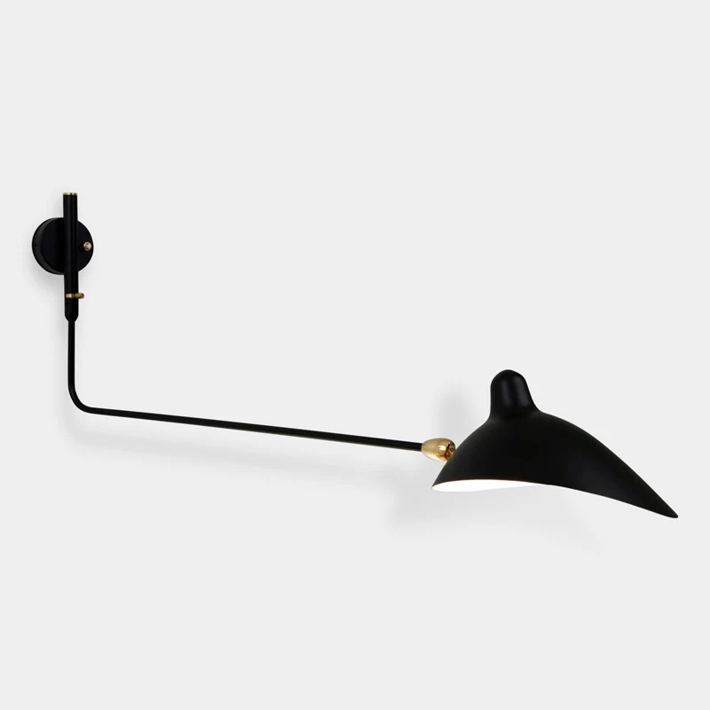 Serge Mouille 1 Rotating Straight Arm Sconce Lamp