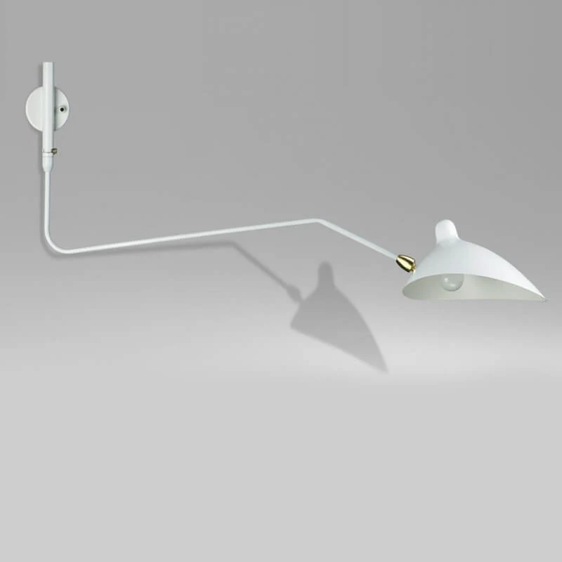 Serge Mouille 1 Rotating Curved Arm Sconce Lamp