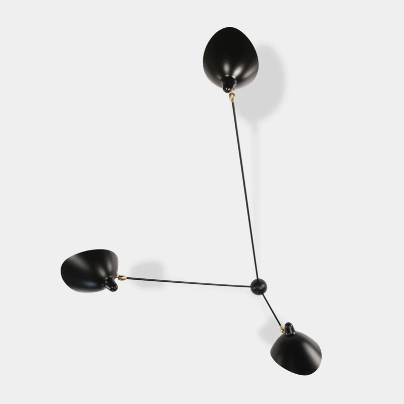 Serge Mouille “Spider” 3 Still Arms Sconce Lamp