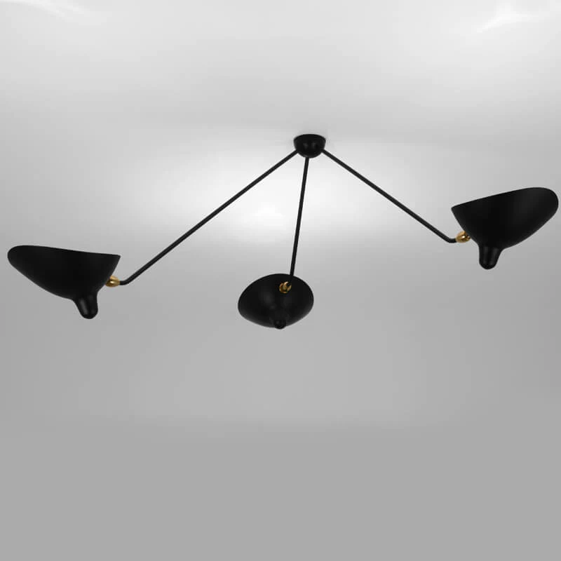 Serge Mouille "Spider" 3 still arms Ceiling Lamp