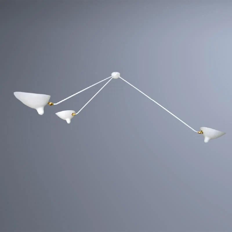Serge Mouille "Spider" 3 still arms Ceiling Lamp